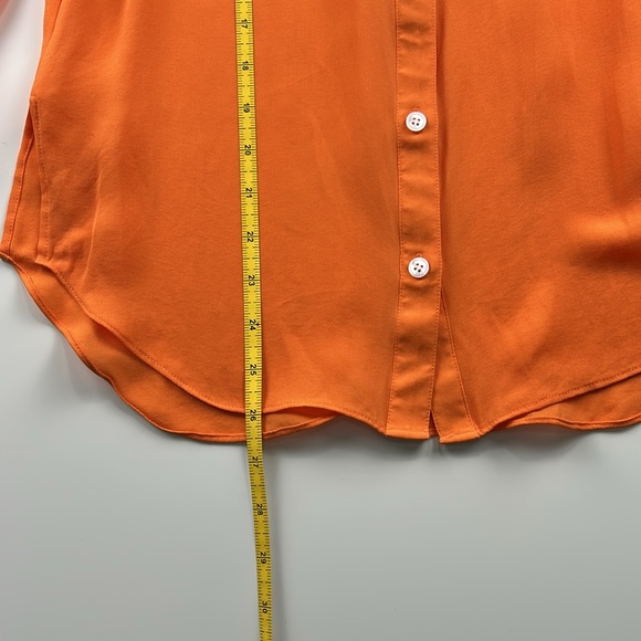Veronica Beard Orange Silk & Viscose Button Down Top Size 4 - Picture 8 of 10